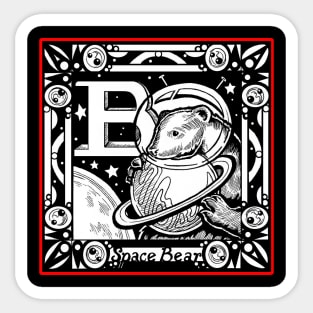 B is For Bear - Red Outlined Design Sticker